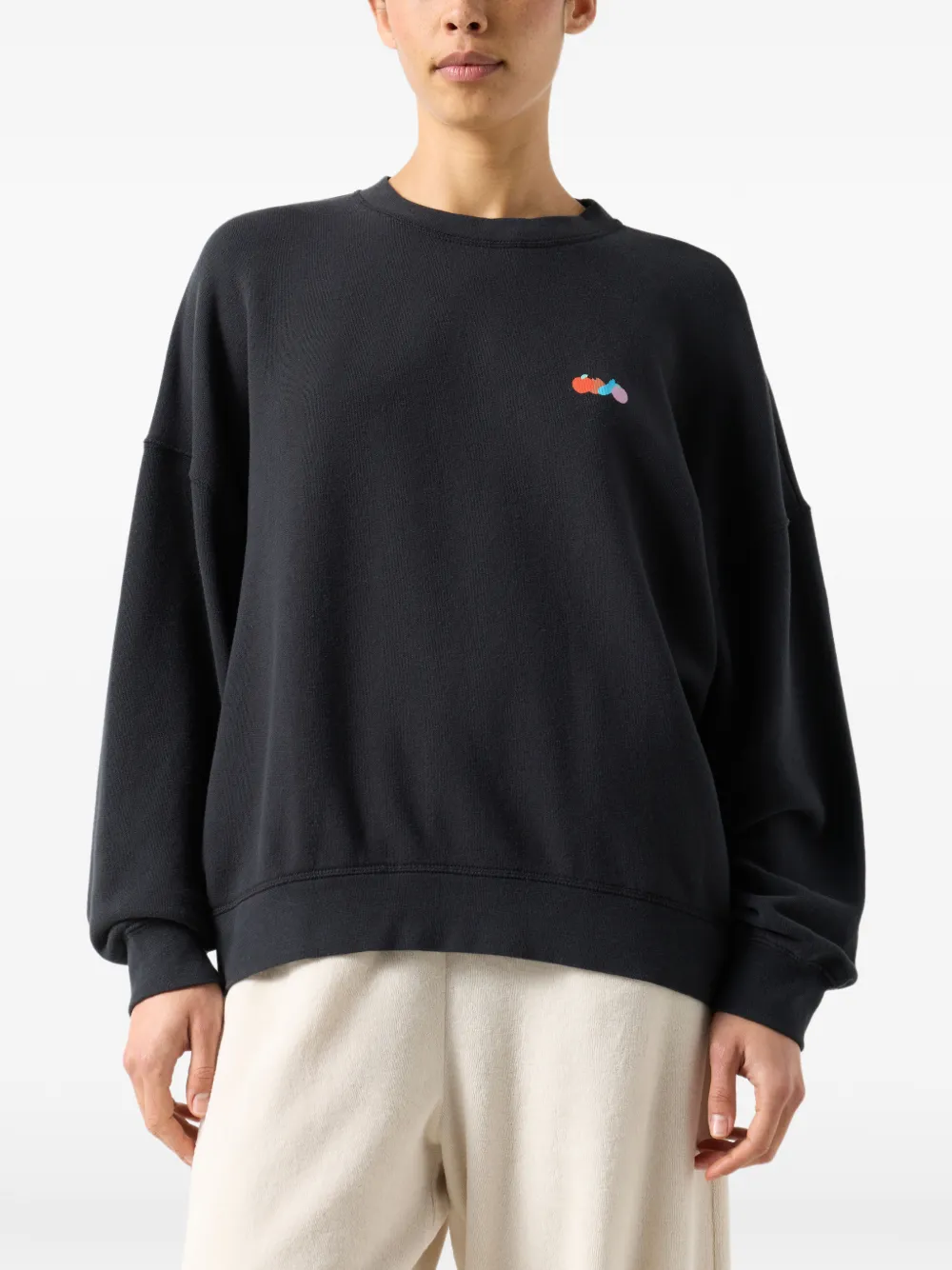 American Vintage Atubay sweater met ronde hals Zwart