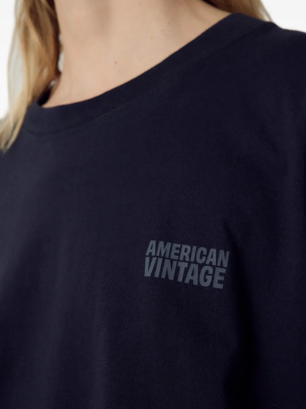 American Vintage T-shirt met logoprint Zwart