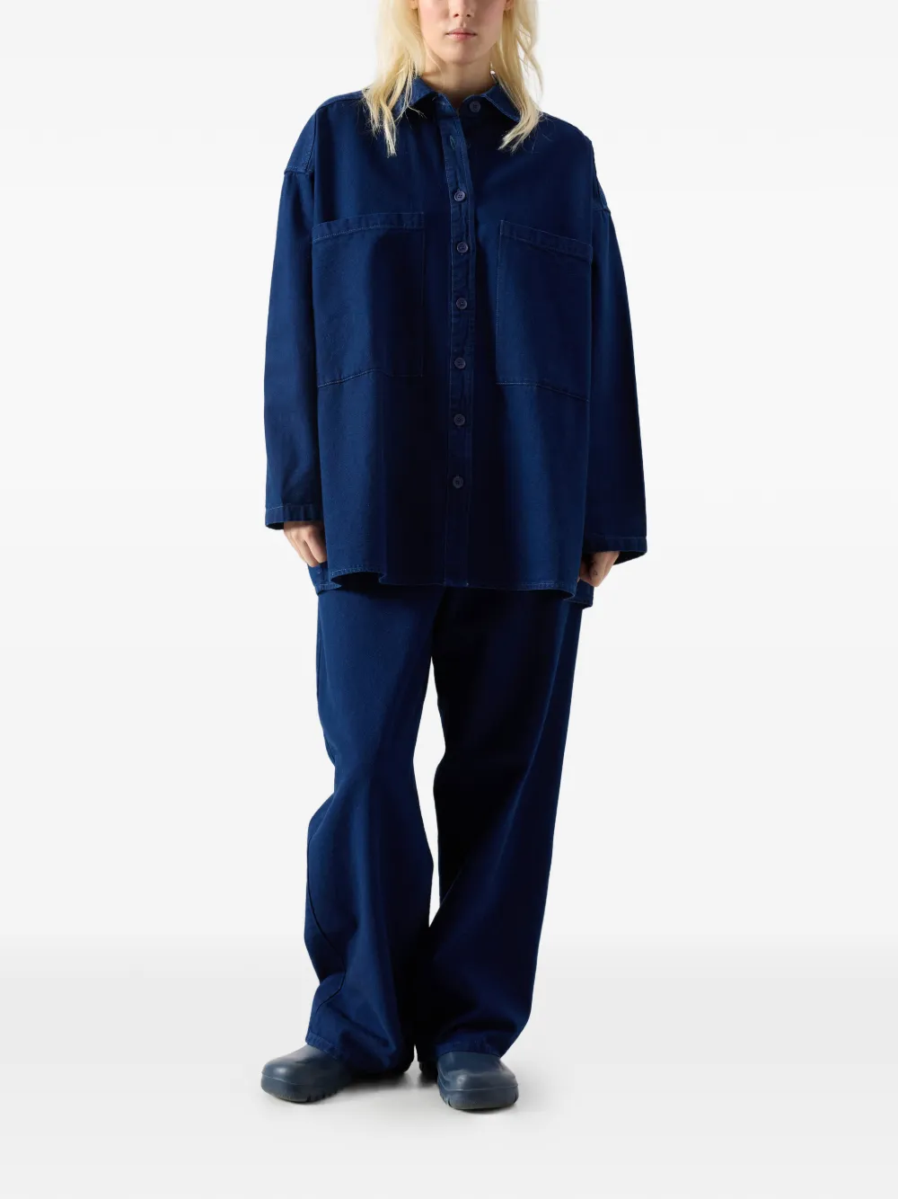 American Vintage Comow blouse met borstzak Blauw