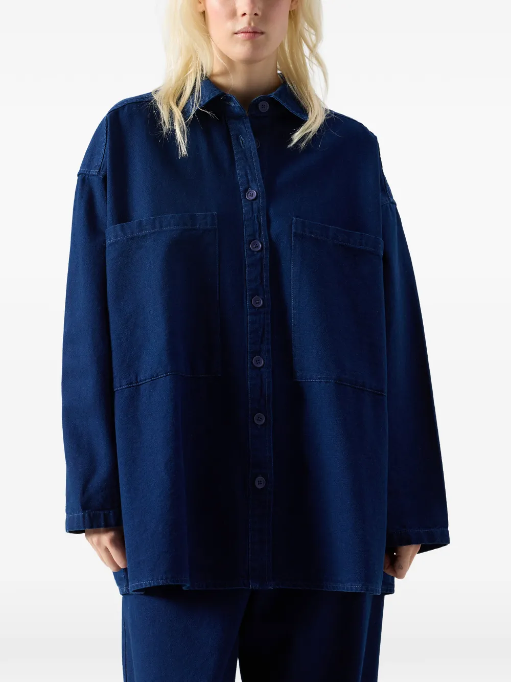 American Vintage Comow chest-pocket shirt - Blau