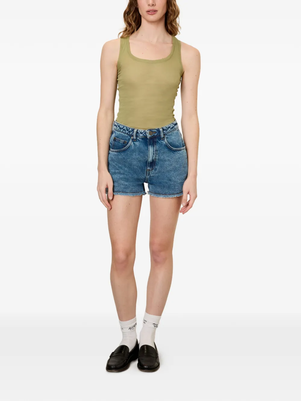 American Vintage Joybird shorts met franje Blauw