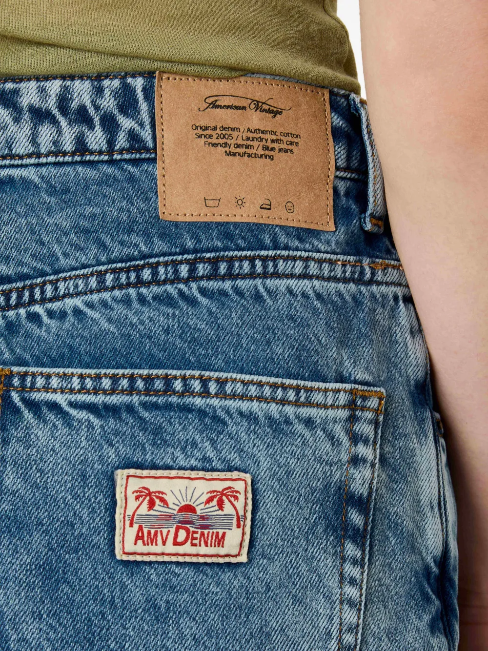 American Vintage Joybird shorts met franje Blauw