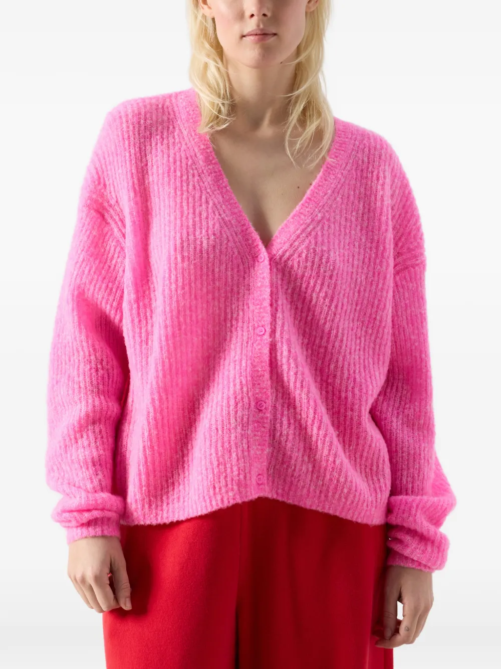 Nuggy V-Neck Long-Sleeve Wool Cardigan