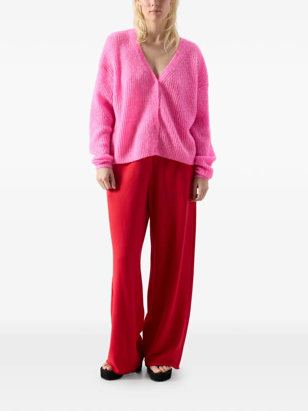 Nuggy V-Neck Long-Sleeve Wool Cardigan