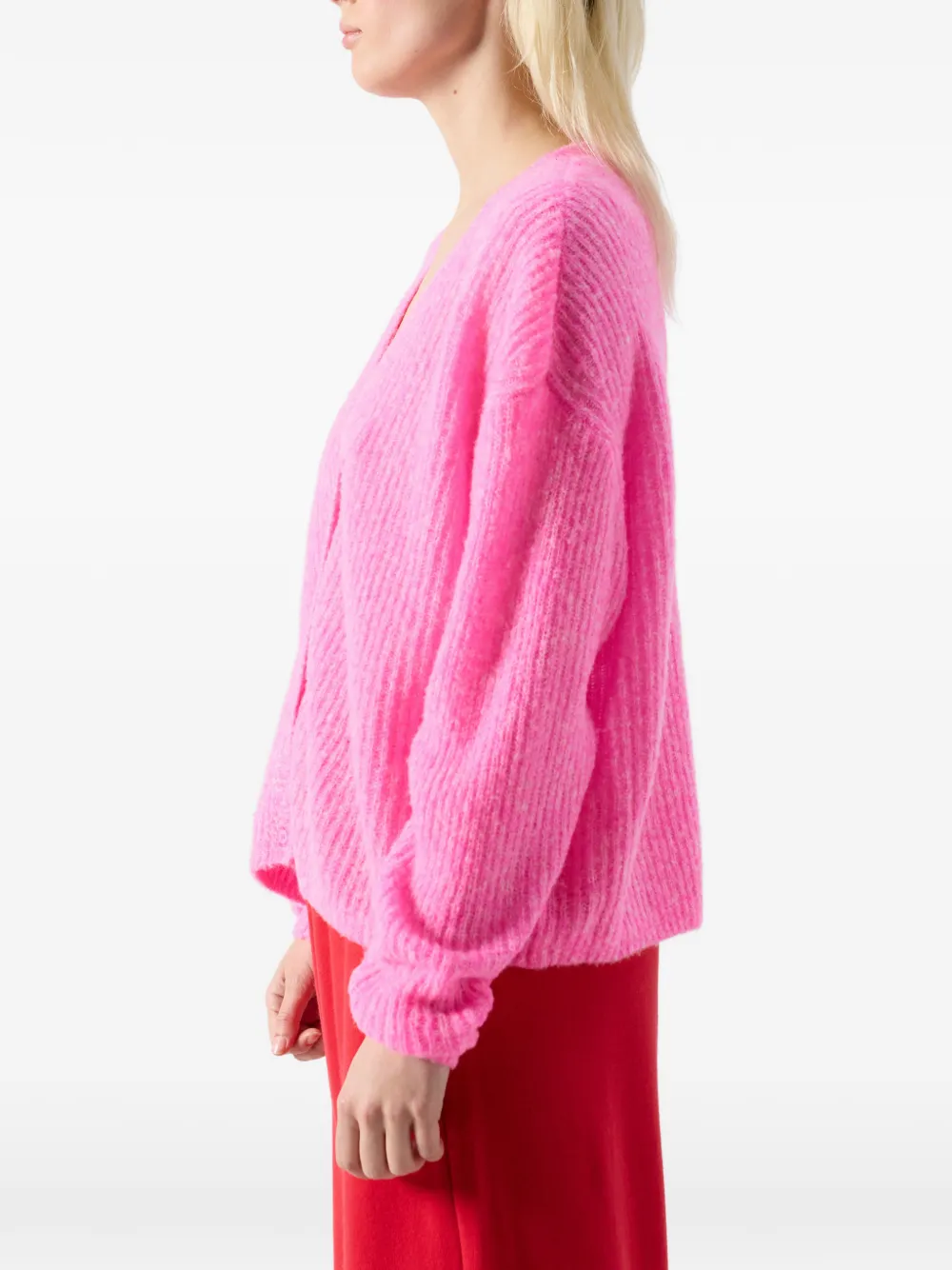 Nuggy V-Neck Long-Sleeve Wool Cardigan