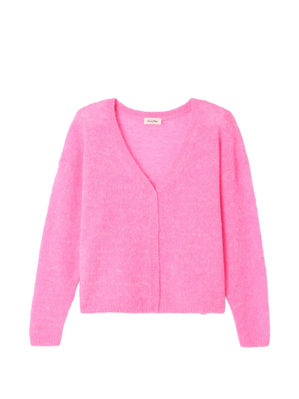 American Vintage Nuggy V-neck long-sleeve wool cardigan - Rosa