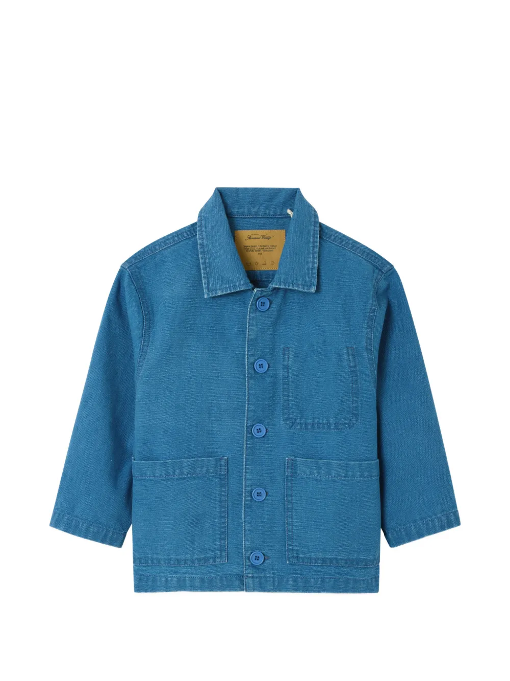 American Vintage Kids logo-print denim jacket - Blue