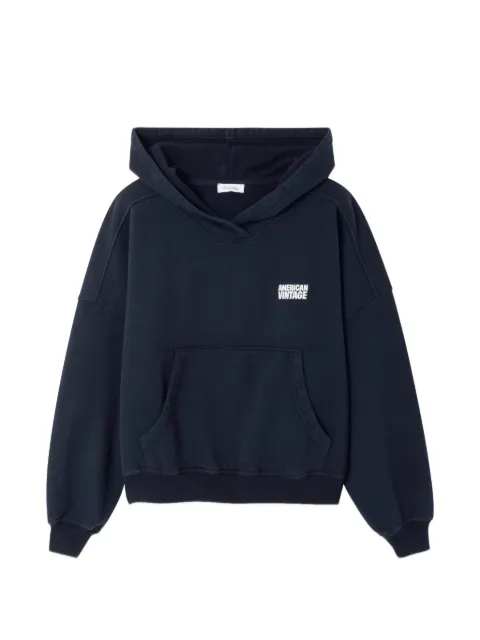 American Vintage Plizzy logo-print pocket hoodie