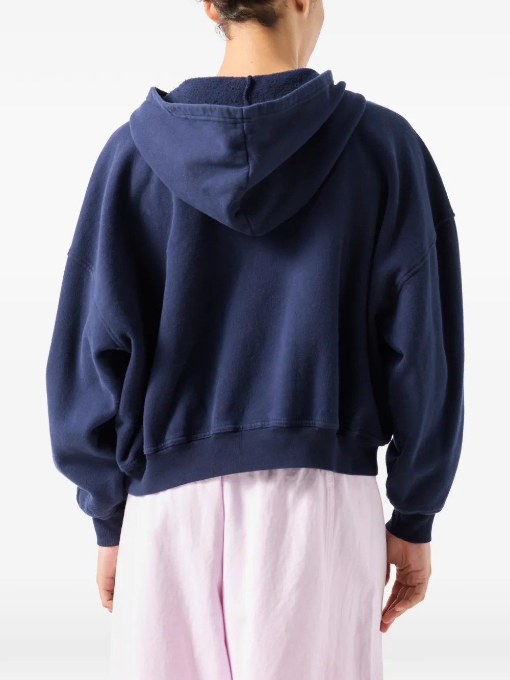 American Vintage Plizzy hoodie met logo-print en zak Blauw
