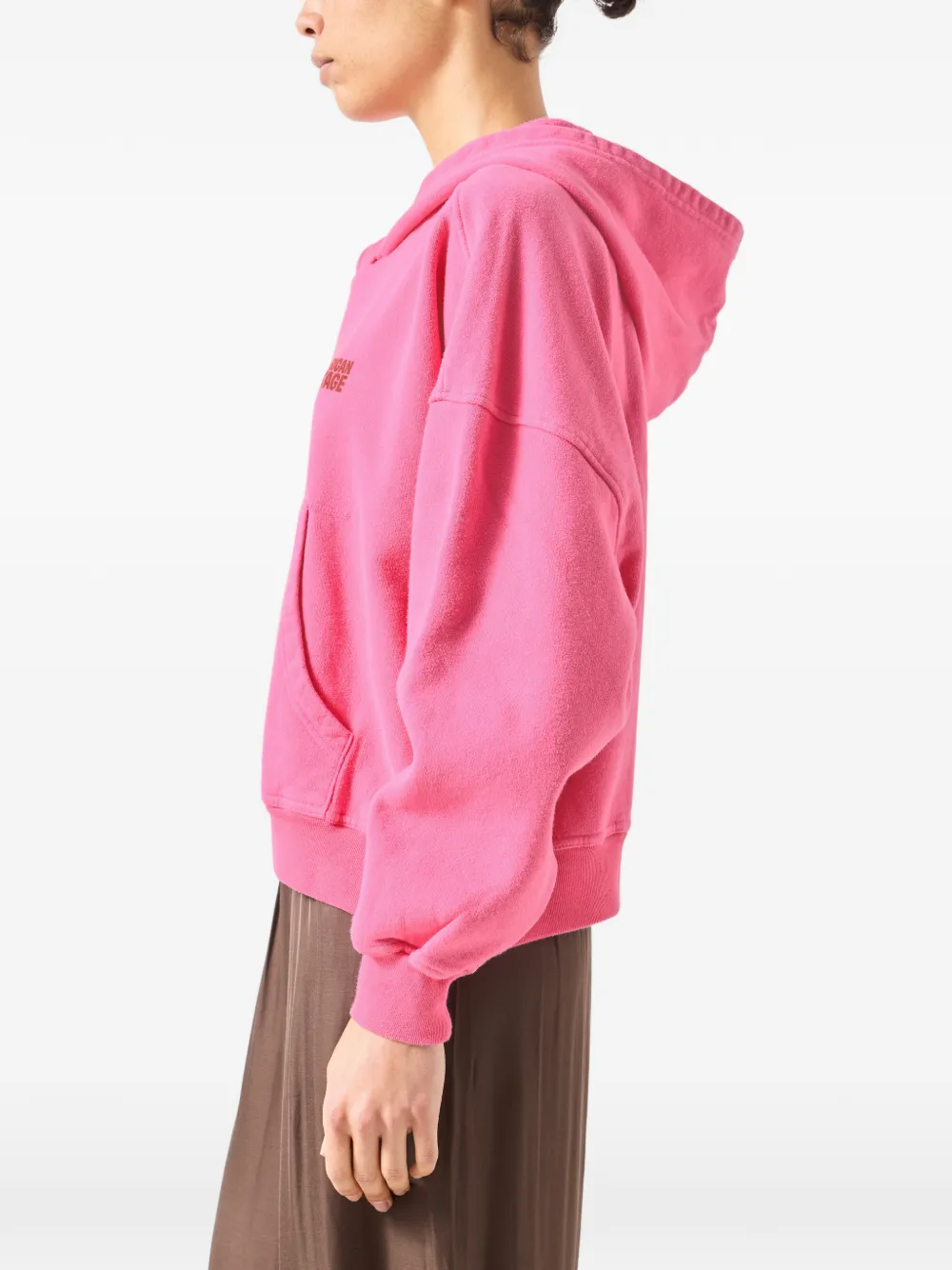 American Vintage Plizzy hoodie met lange mouwen Roze