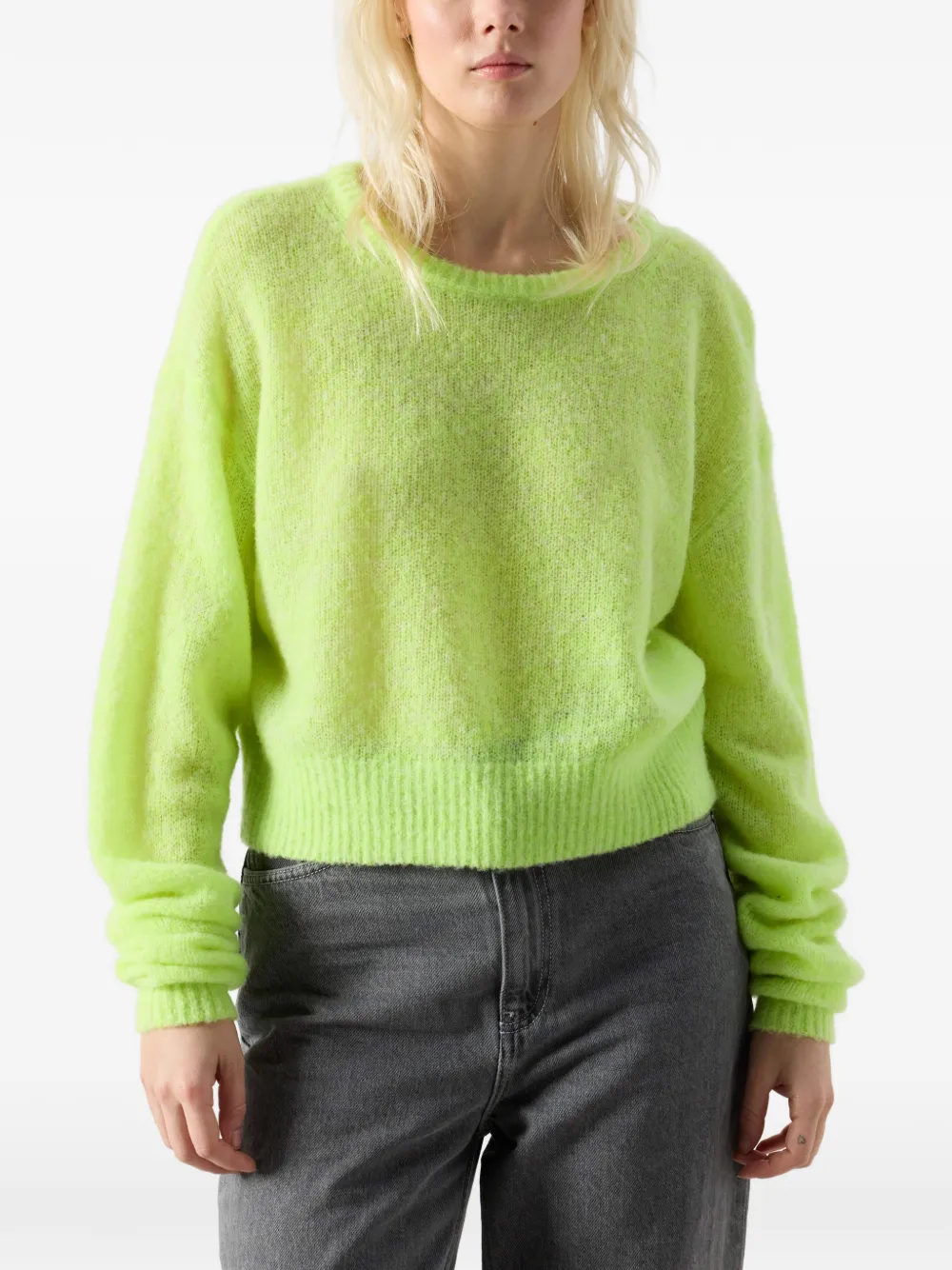American Vintage Nuggy wollen trui met ronde hals Groen