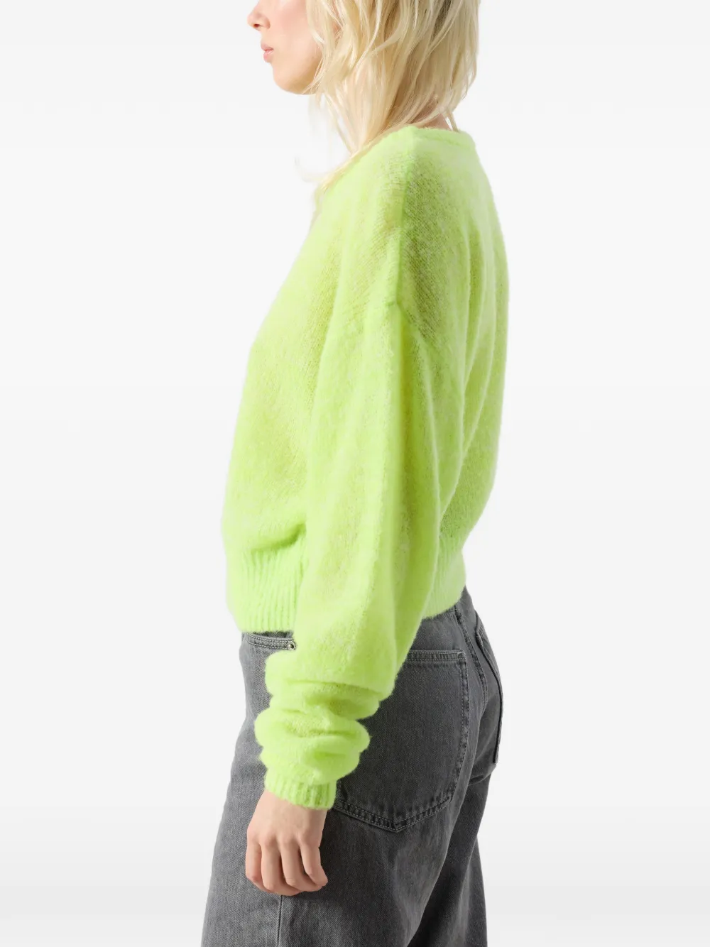 American Vintage Nuggy wollen trui met ronde hals Groen