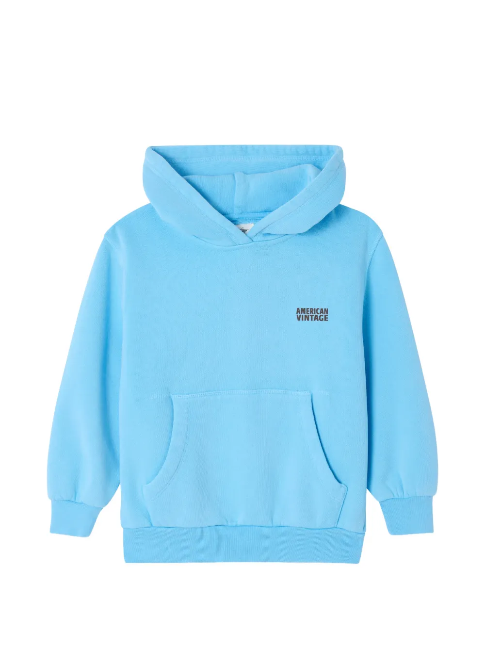 American Vintage Kids Izubird logo-detail hoodie - Blu