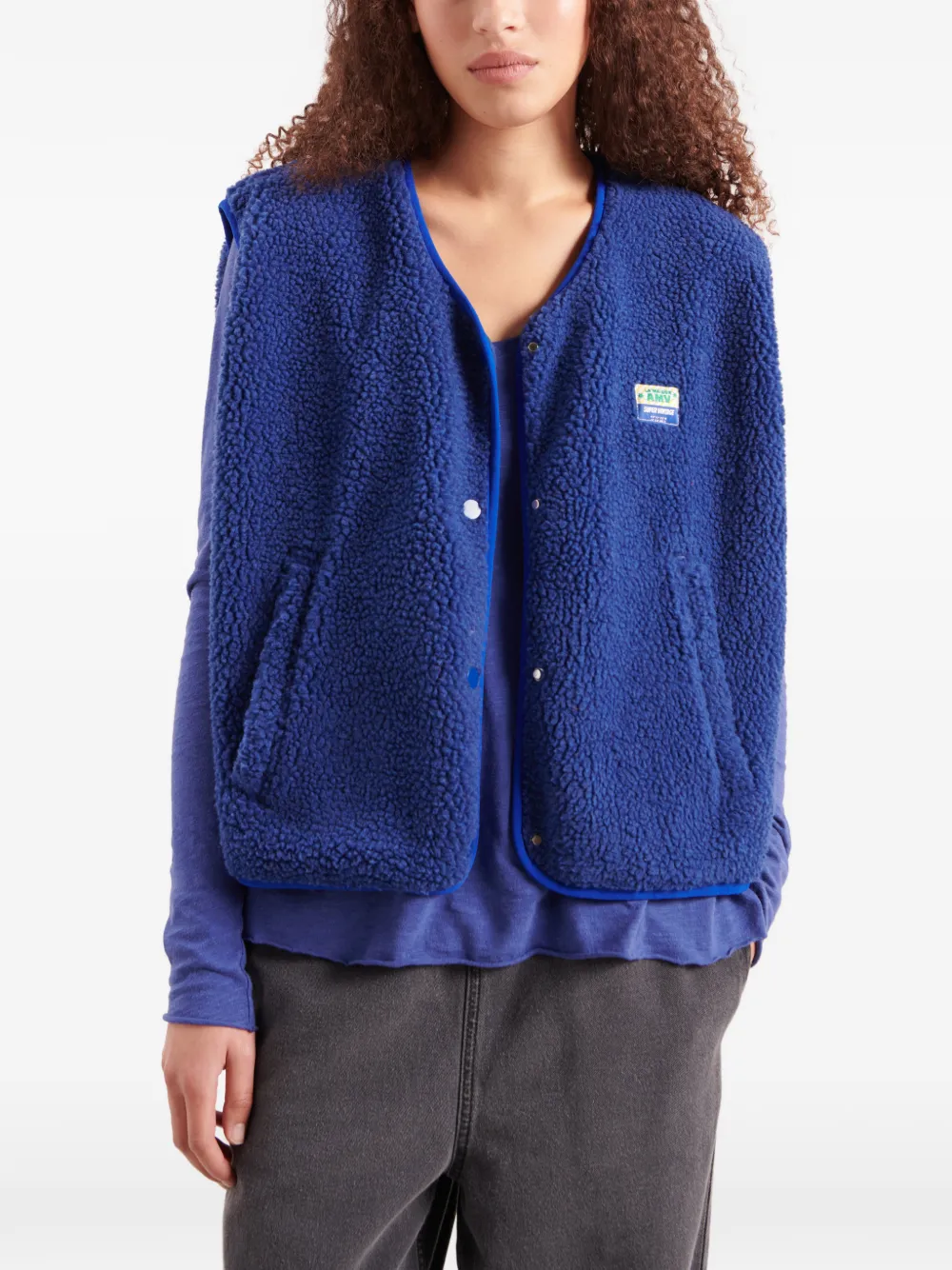 Patch Sleeveless Jacket