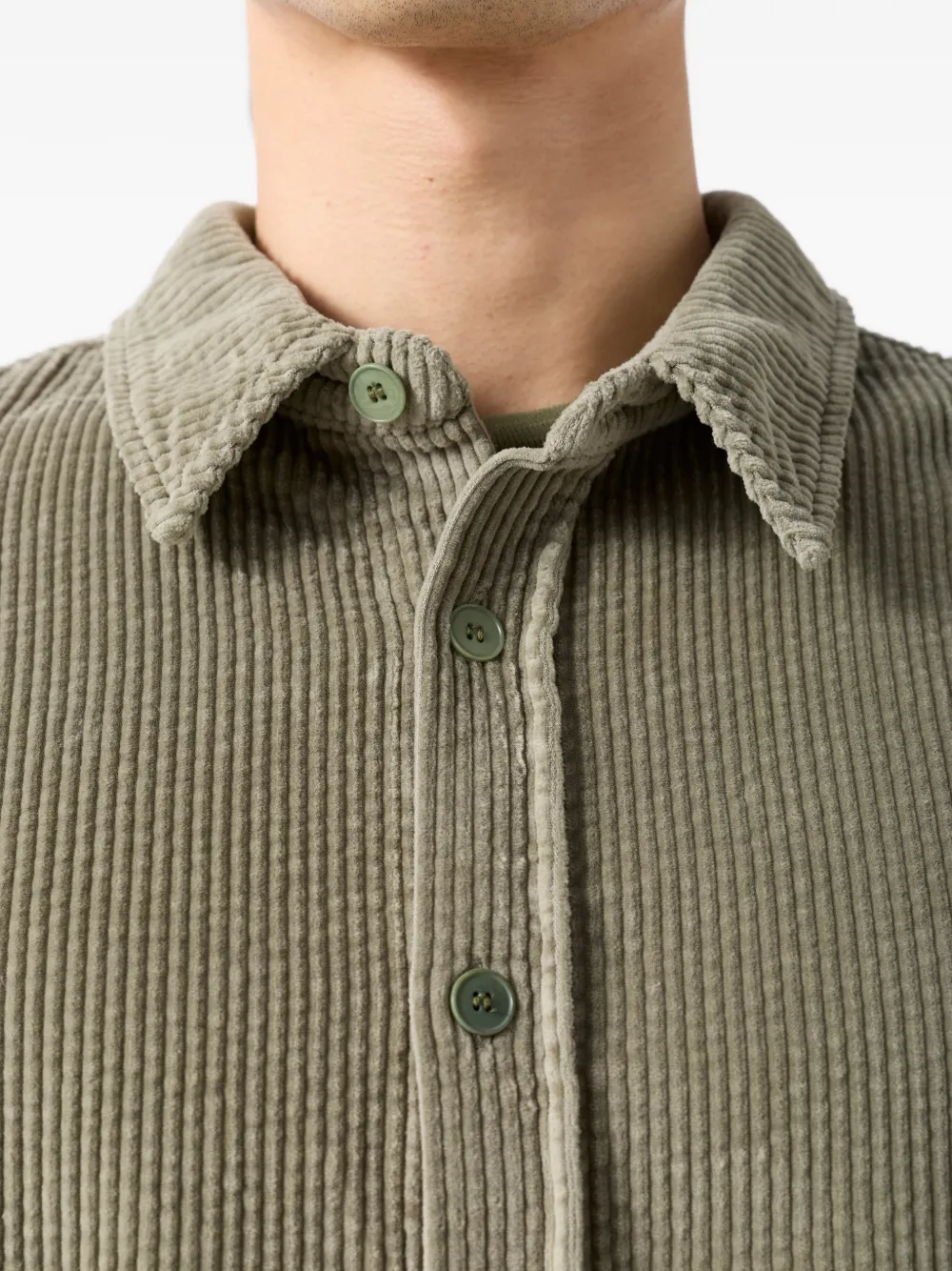 American Vintage Ribfluwelen overhemd Groen