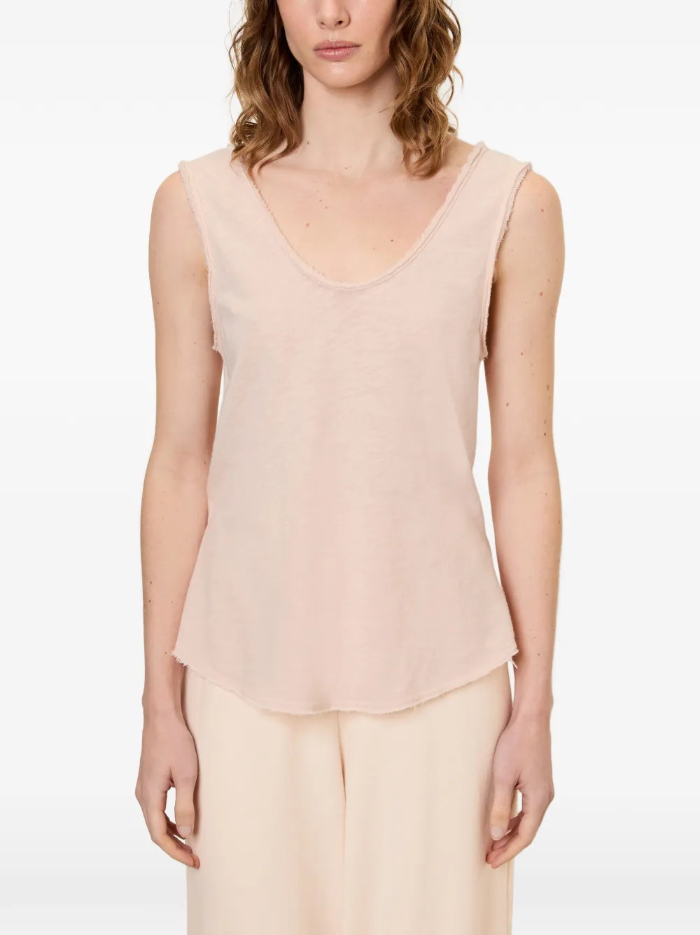 American Vintage Sonoma tanktop met diepe ronde hals Roze