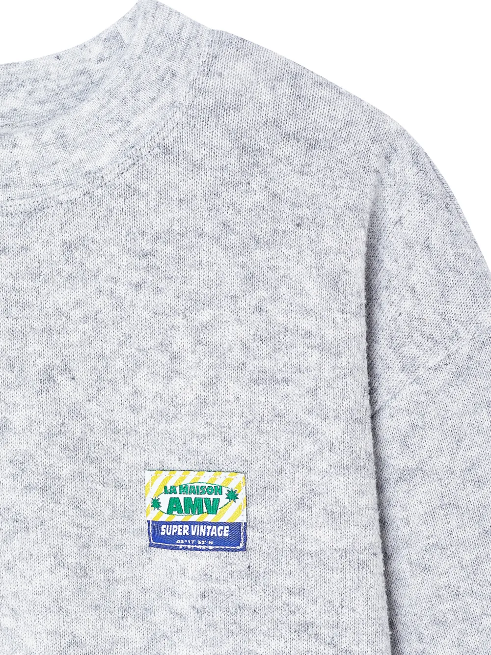 American Vintage Kids Sweater met logopatch en textuur Grijs