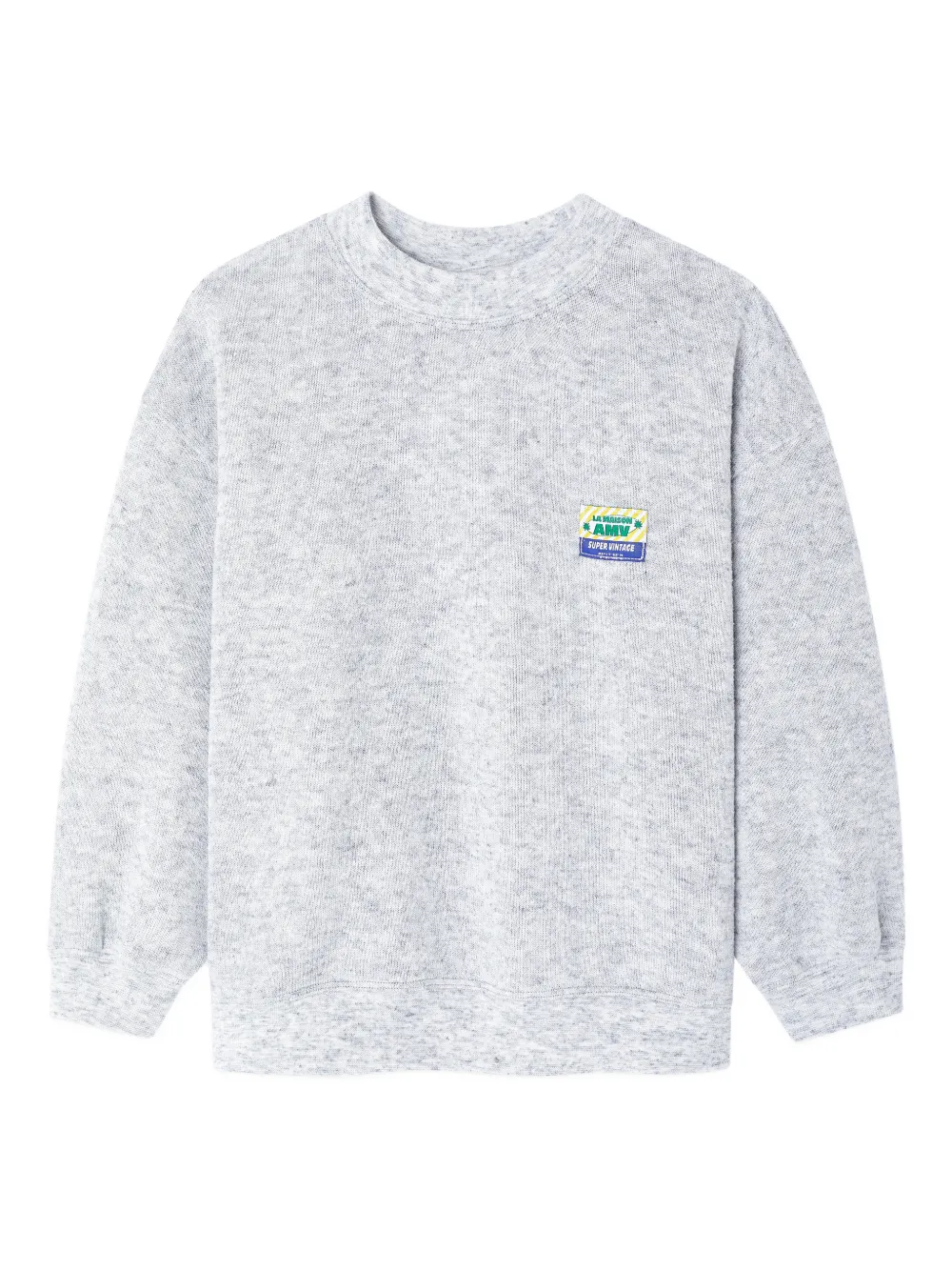 American Vintage Kids textured logo-patch sweatshirt - Grigio