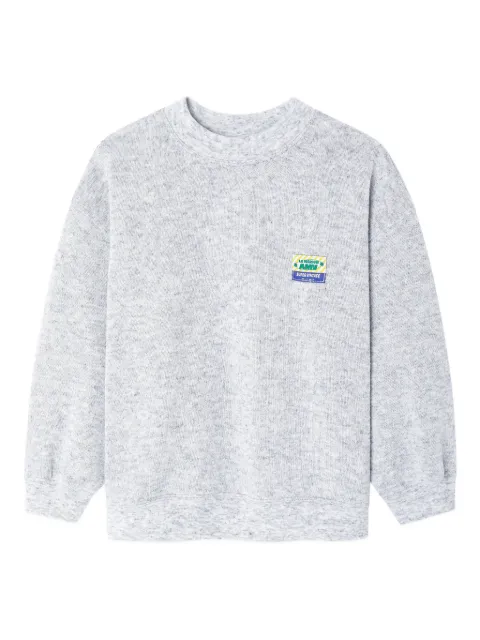 American Vintage Kids textured logo-patch sweatshirt