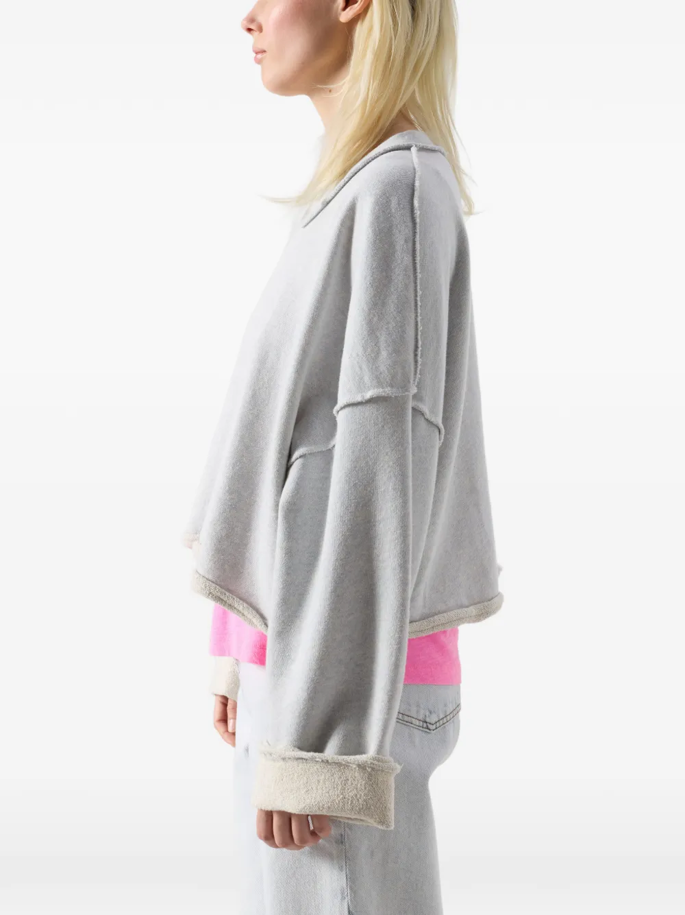 American Vintage Dantown katoenen sweater met ronde hals Grijs