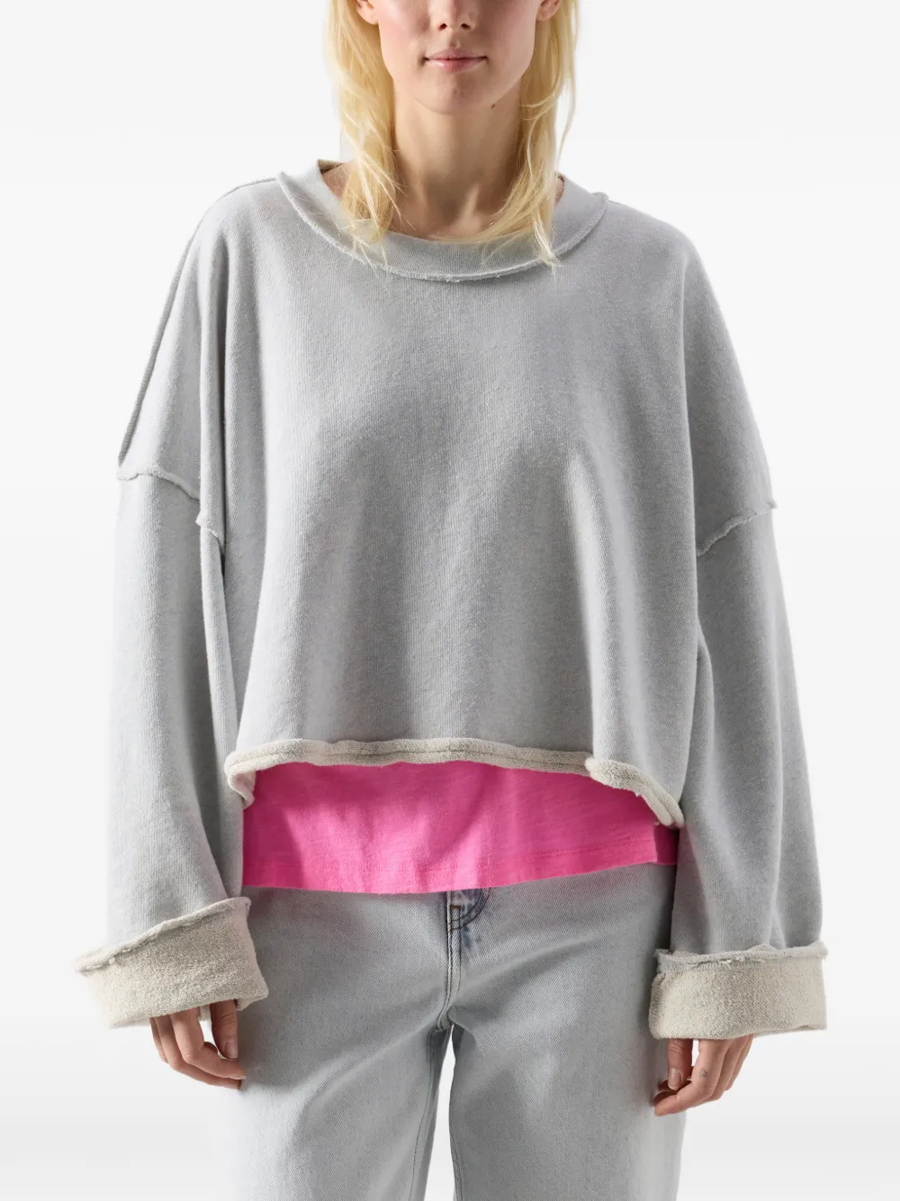 American Vintage Dantown katoenen sweater met ronde hals Grijs