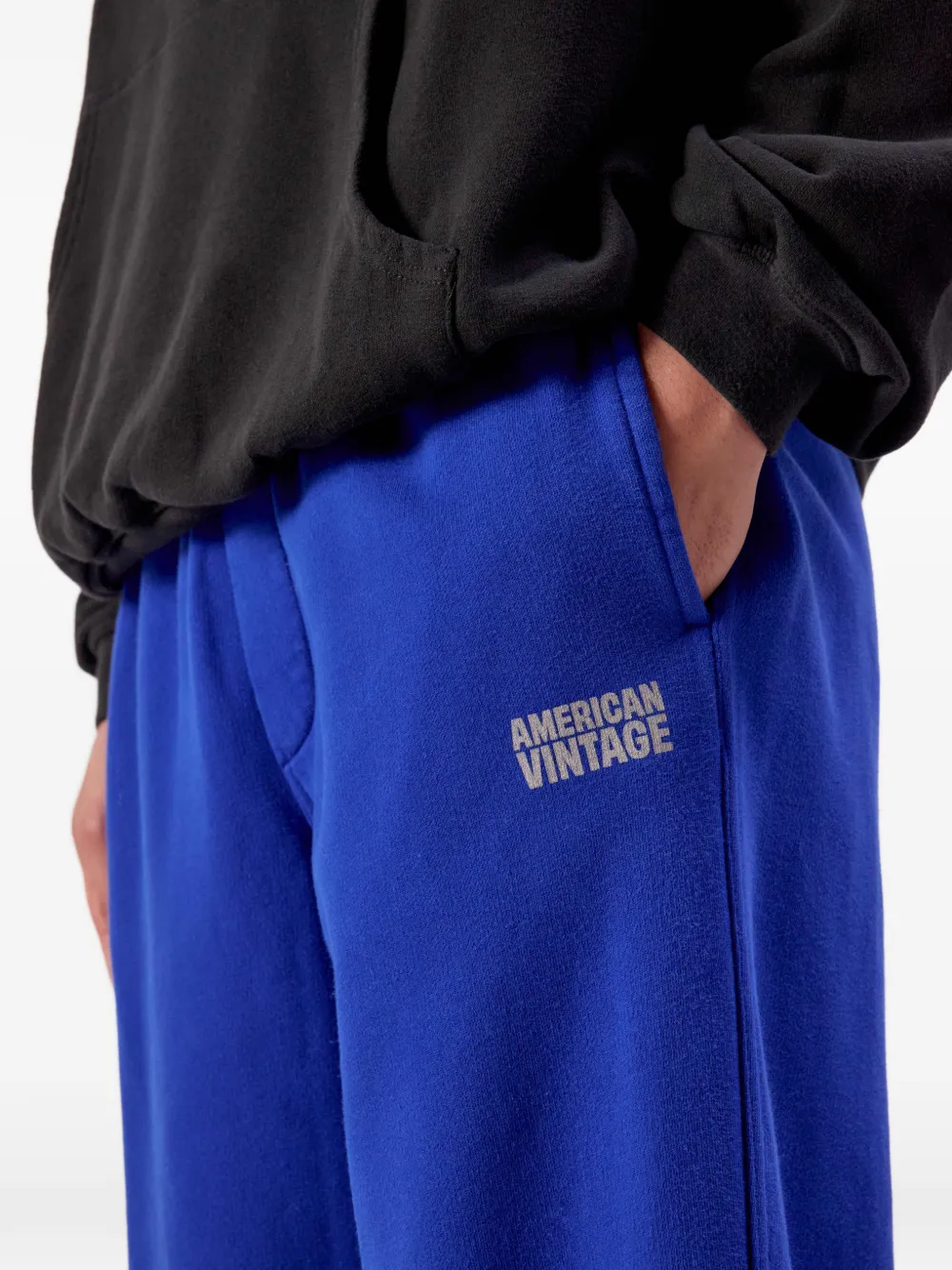 American Vintage Plizzy trainingsbroek met logoprint Blauw