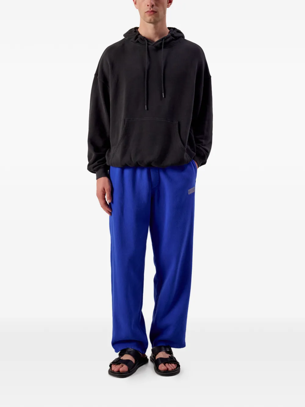 American Vintage Plizzy trainingsbroek met logoprint Blauw