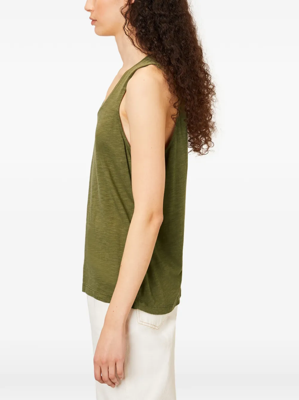 American Vintage Tanktop met U-hals Groen