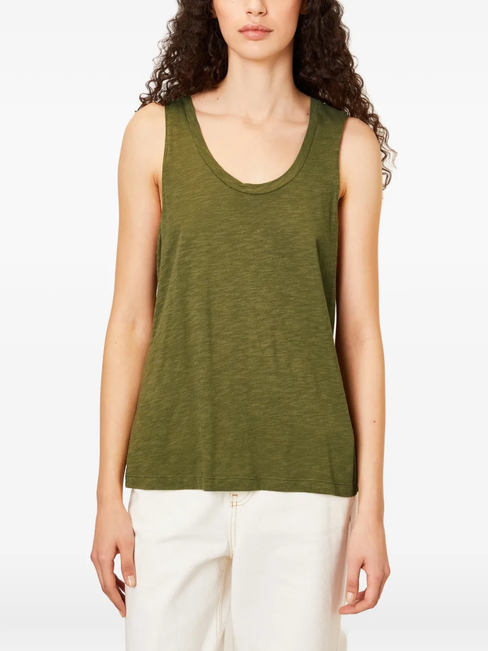 American Vintage Tanktop met U-hals Groen