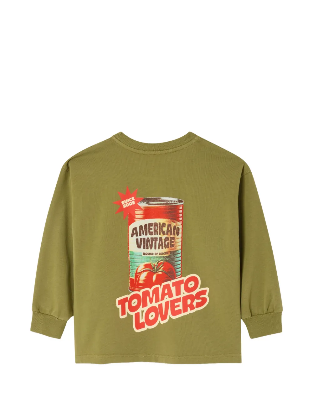 American Vintage Kids Fizvalley T-shirt met print en ronde hals Groen