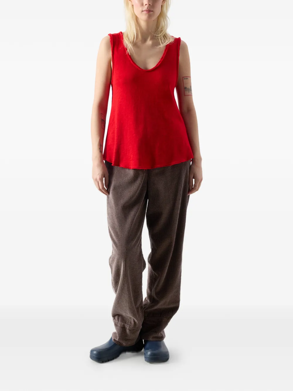 Padow Corduroy Straight Cotton Trousers