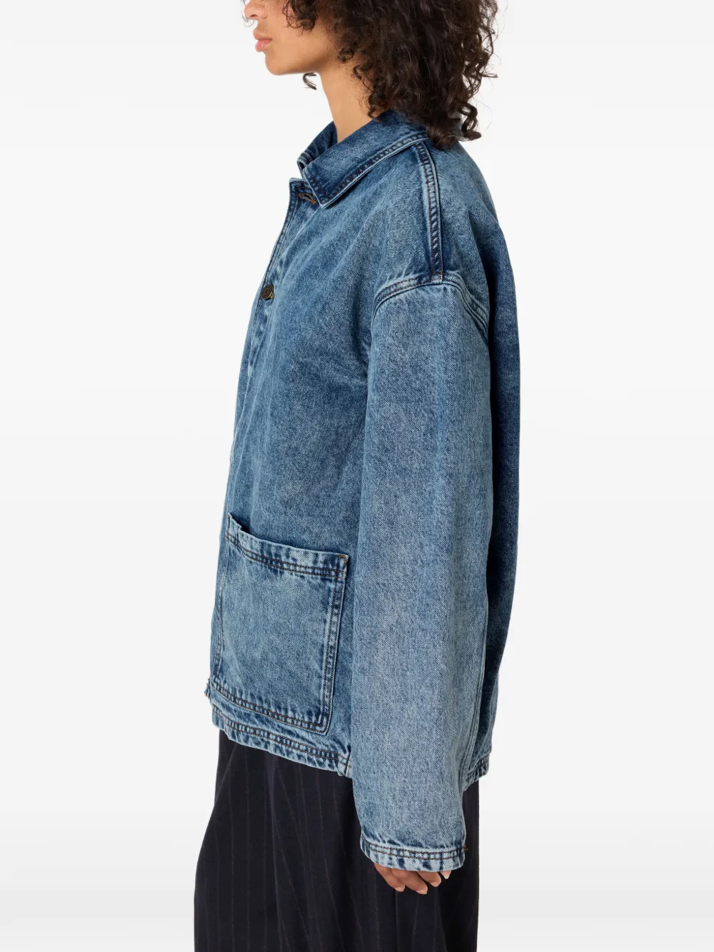 American Vintage Joybird denim jack met opgestikte zak Blauw