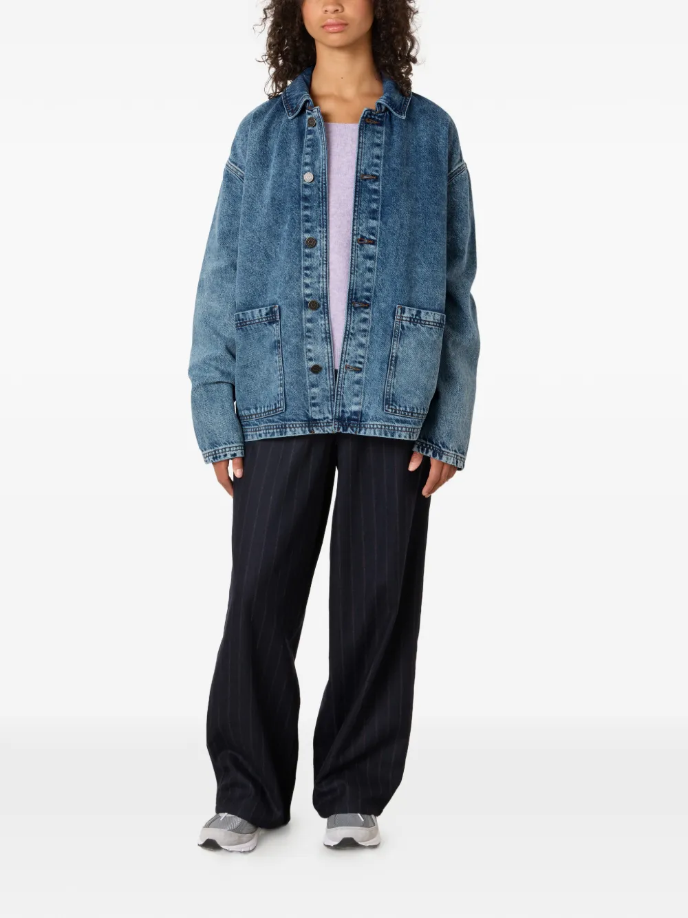 American Vintage Joybird denim jack met opgestikte zak Blauw