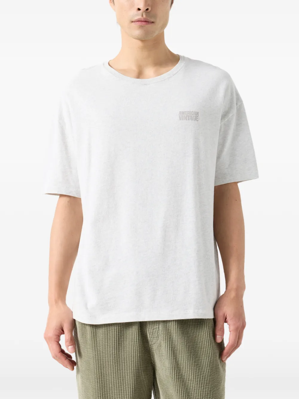 American Vintage Ykobow T-shirt met ronde hals Grijs