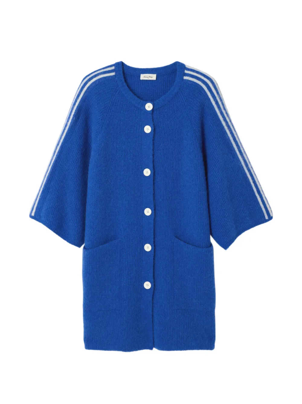 American Vintage Vitow side-stripe cardi-coat - Blu