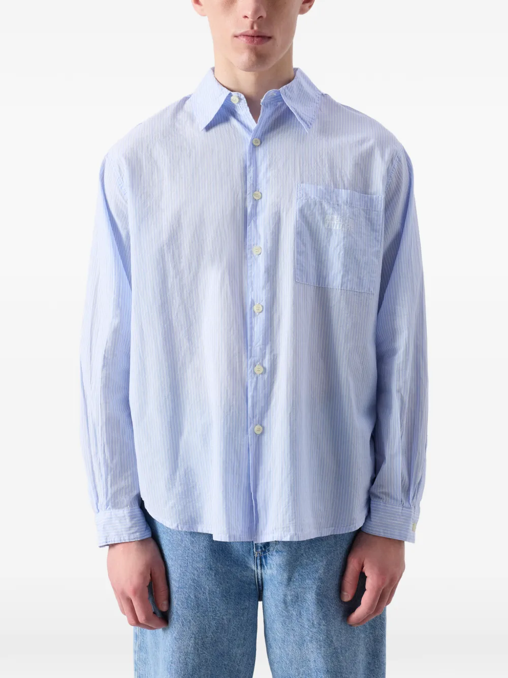 Eluabird Striped Patch-Pocket Cotton Shirt