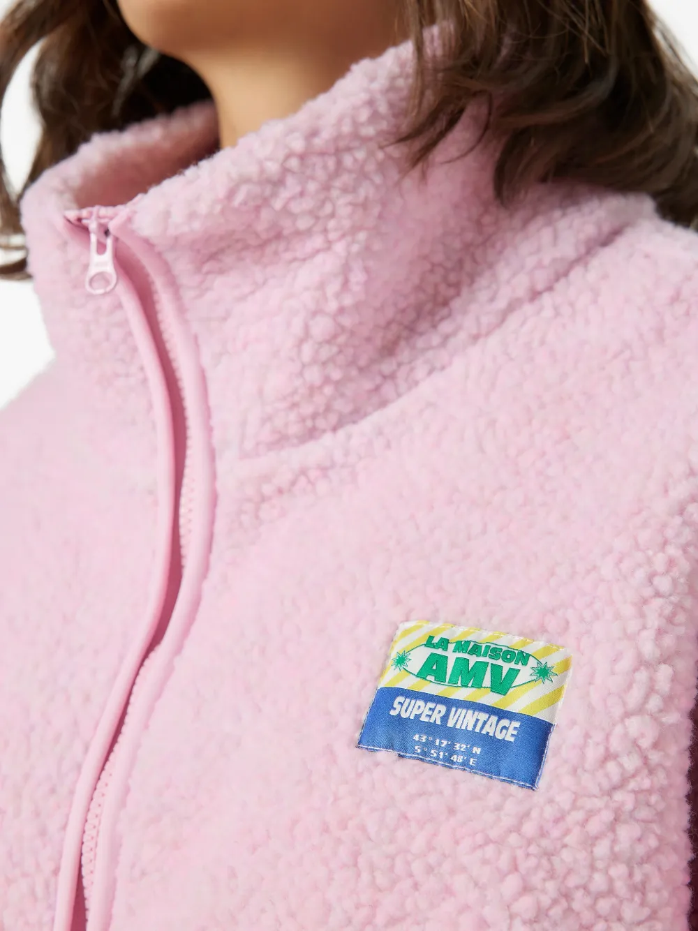 American Vintage Hoktown oversized jack met rits Roze