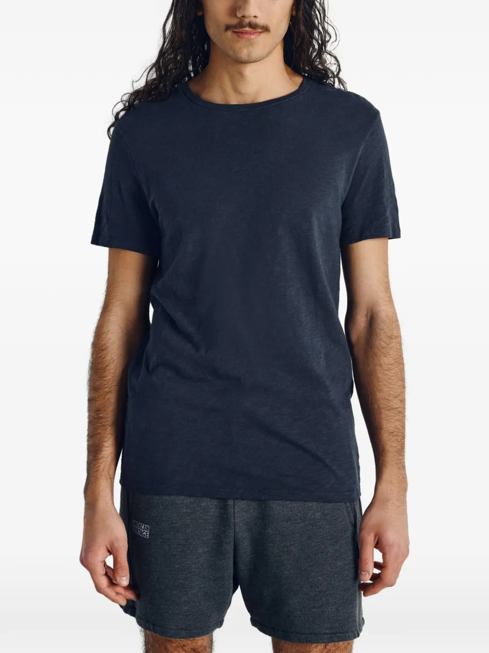 American Vintage Bysapick T-shirt met ronde hals en korte mouwen Blauw
