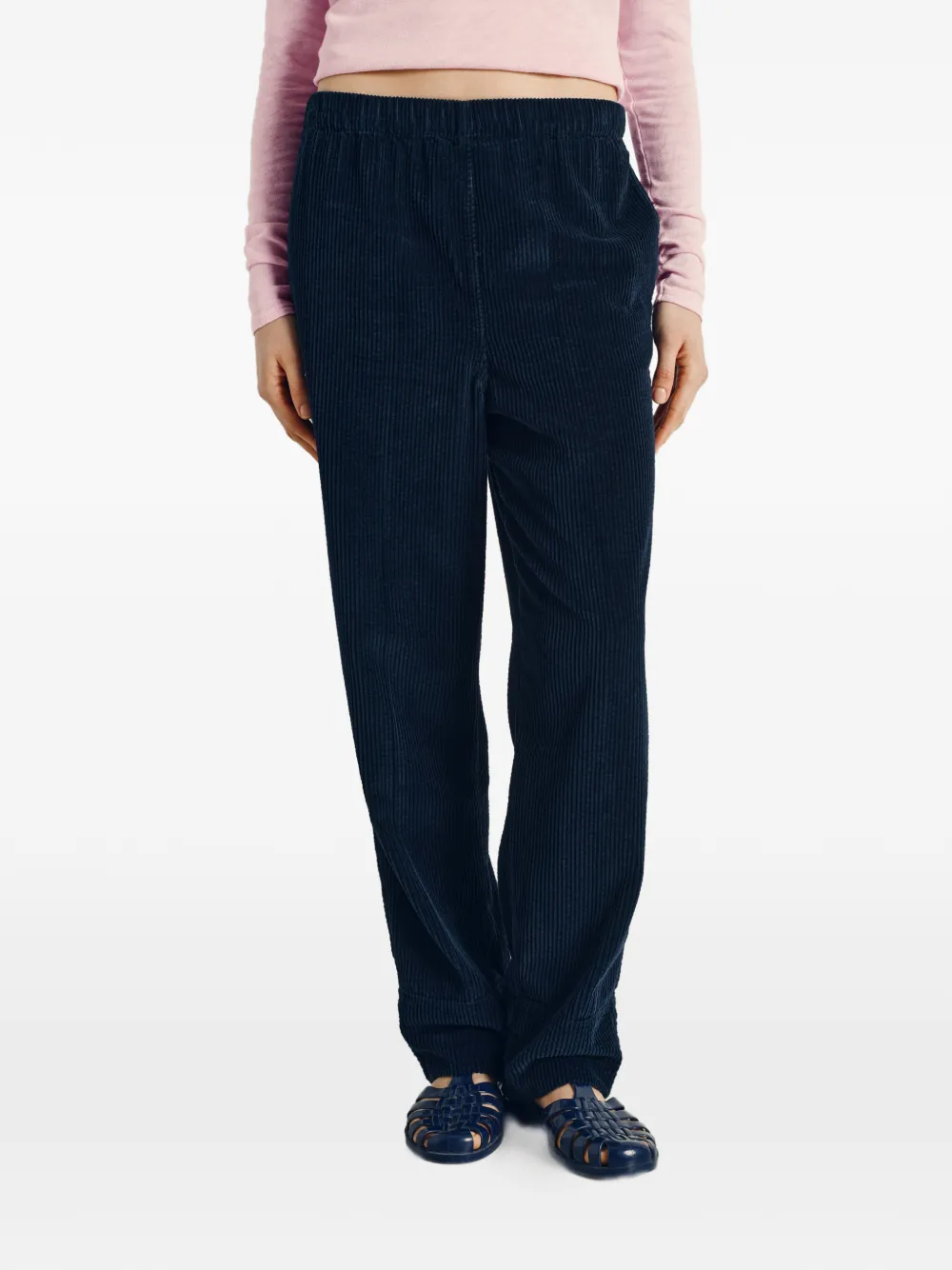 American Vintage Padow corduroy straight trousers - Blauw