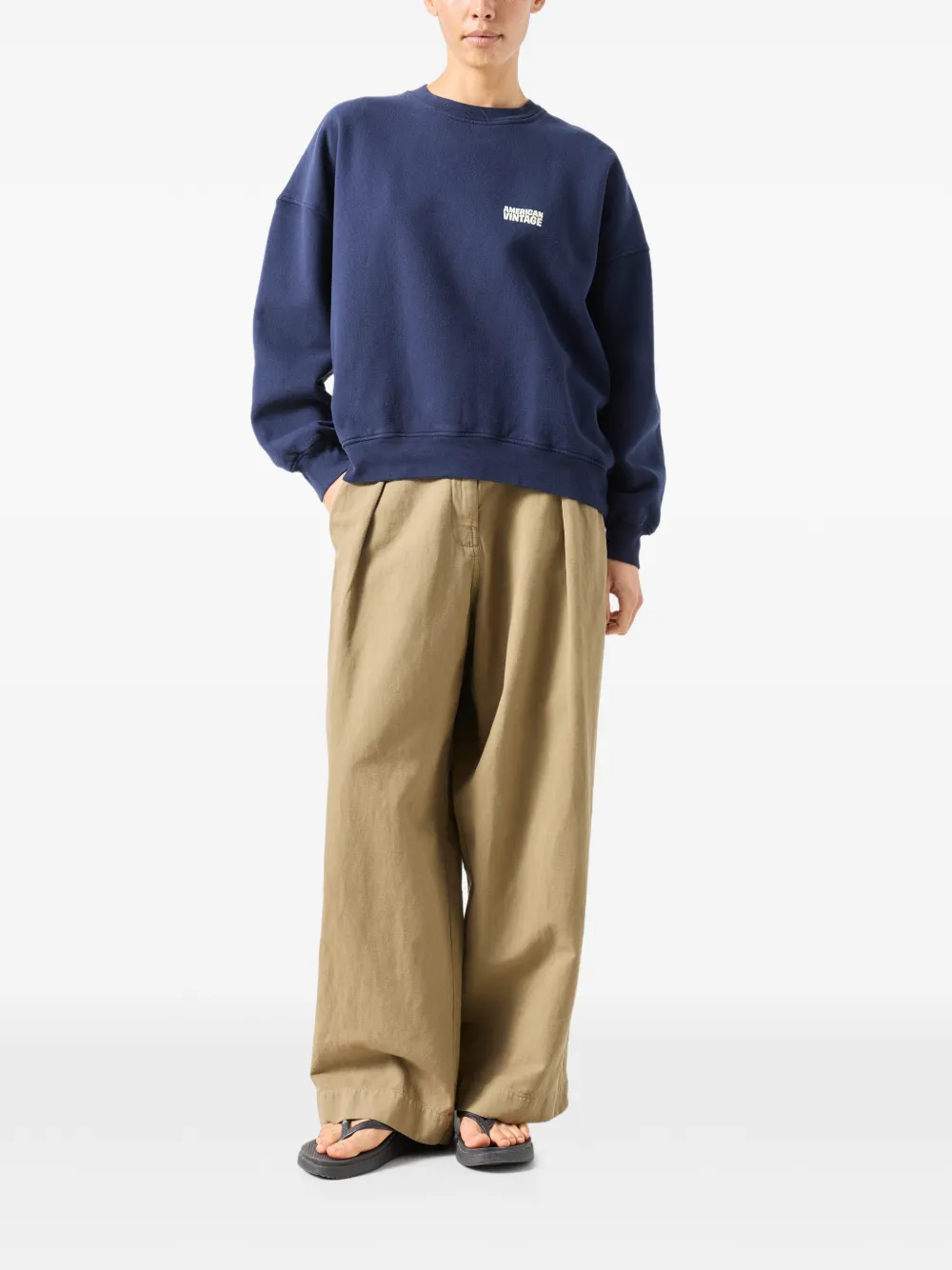 American Vintage Plizzy sweater met lange mouwen Blauw