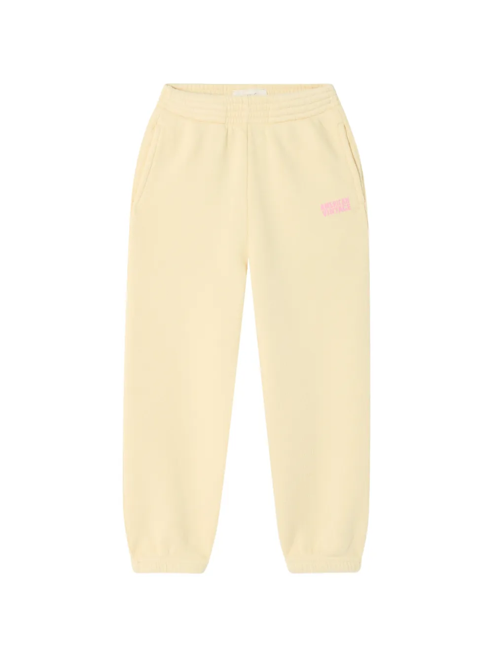 American Vintage Kids Izubird elasticated logo track pants - Giallo