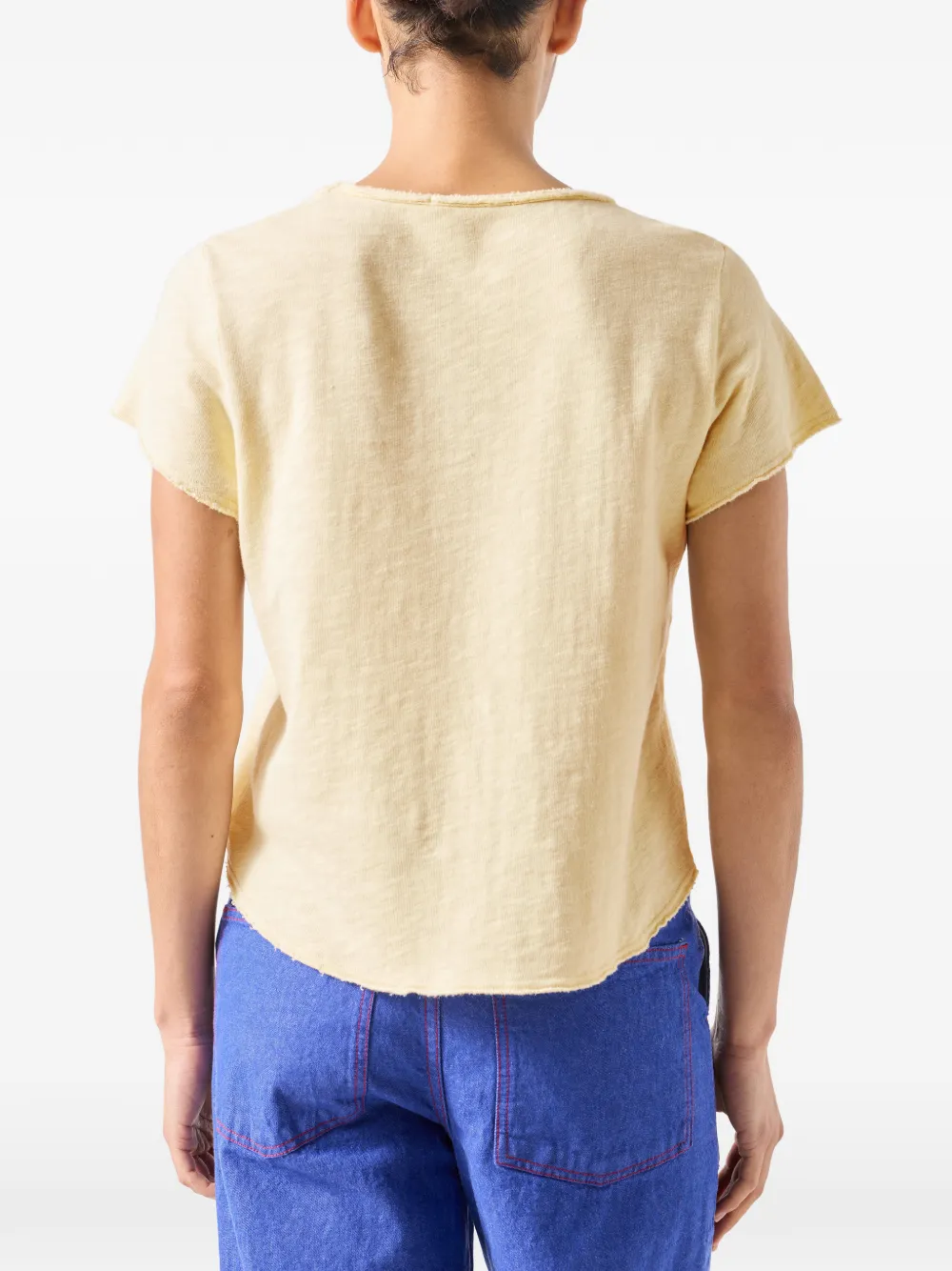 American Vintage Sonoma T-shirt met V-hals Beige