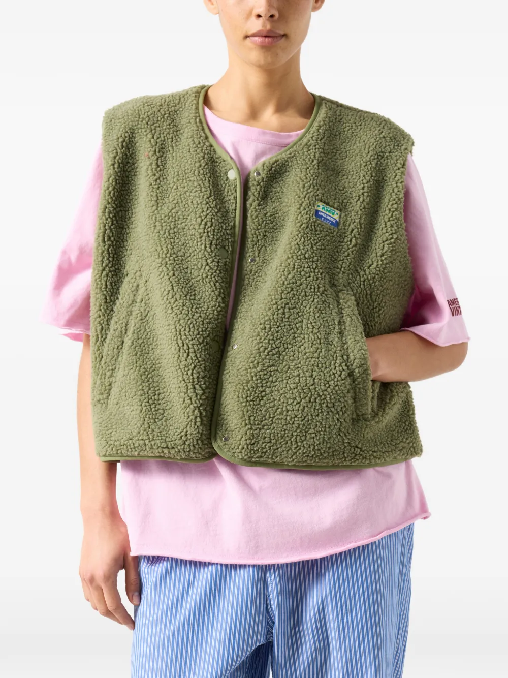 American Vintage Bodywarmer met logopatch Groen
