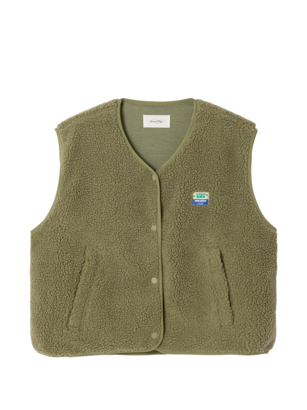American Vintage logo-patch sleeveless gilet - Verde