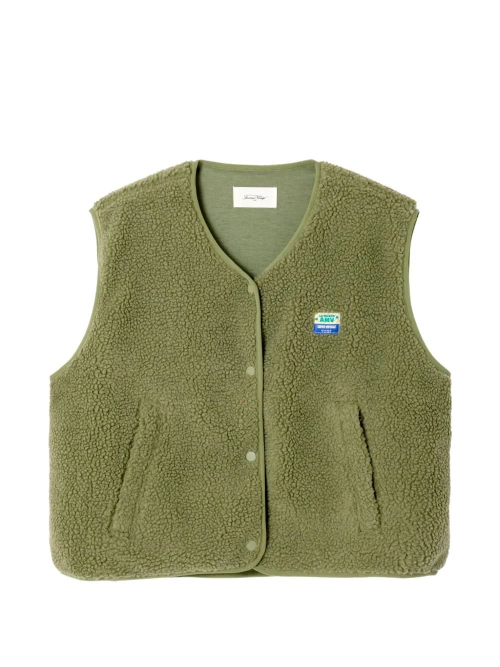 American Vintage logo-patch sleeveless gilet - Green