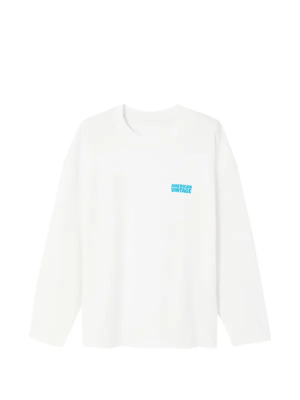 American Vintage Gixy long-sleeve round-neck T-shirt | White
