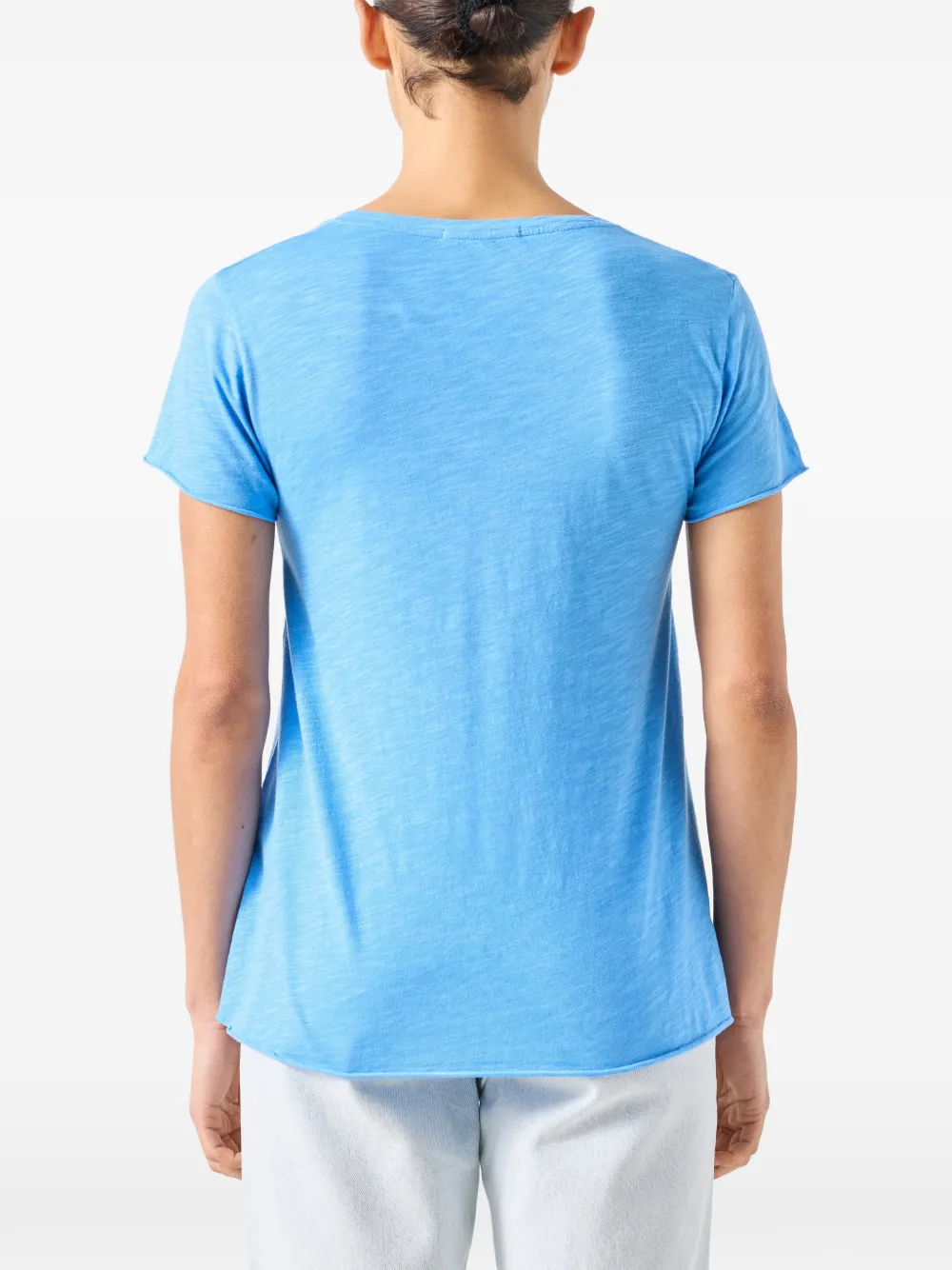 American Vintage Jacksonville T-shirt met V-hals Blauw