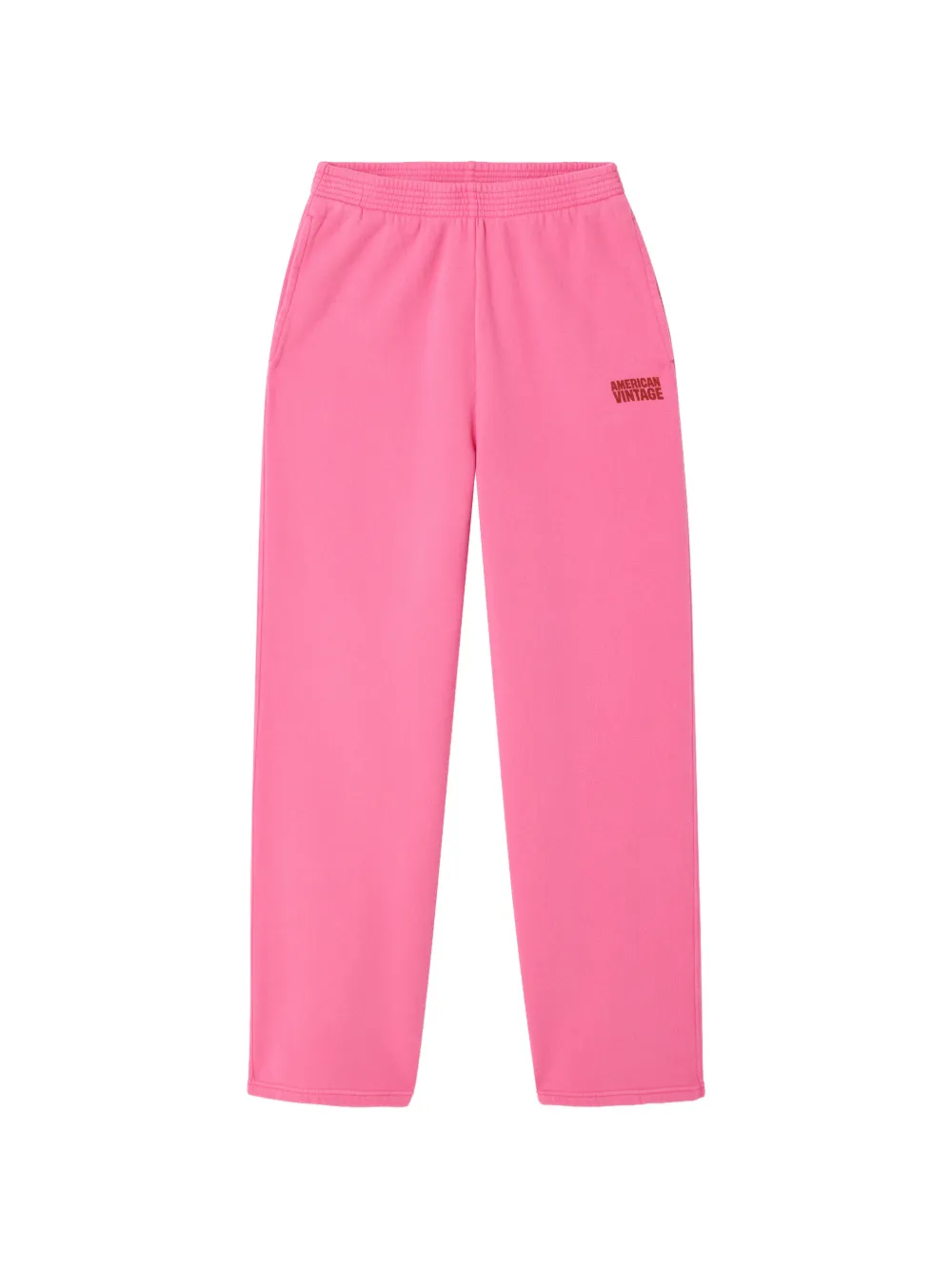 American Vintage Plizzy logo-detail straight cotton track pants - Rosa