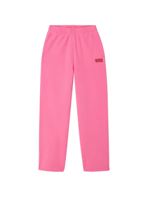 American Vintage Plizzy logo-detail straight cotton track pants