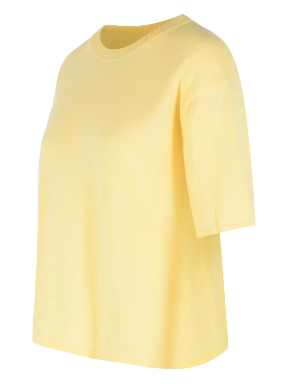 Lisa Yang Geribbeld T-shirt met verlaagde schouders Geel